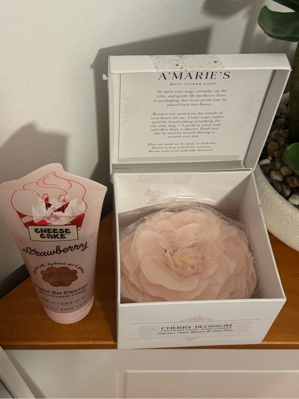 A'Marie's Cherry Blossom Floral Bath Soap & Cheese Cake Facial Gel Cleanser